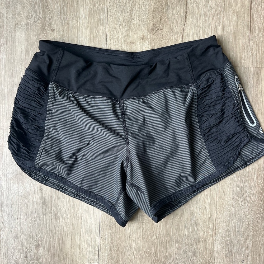 Lululemon shorts!  Black and grey stripe. Size 8.